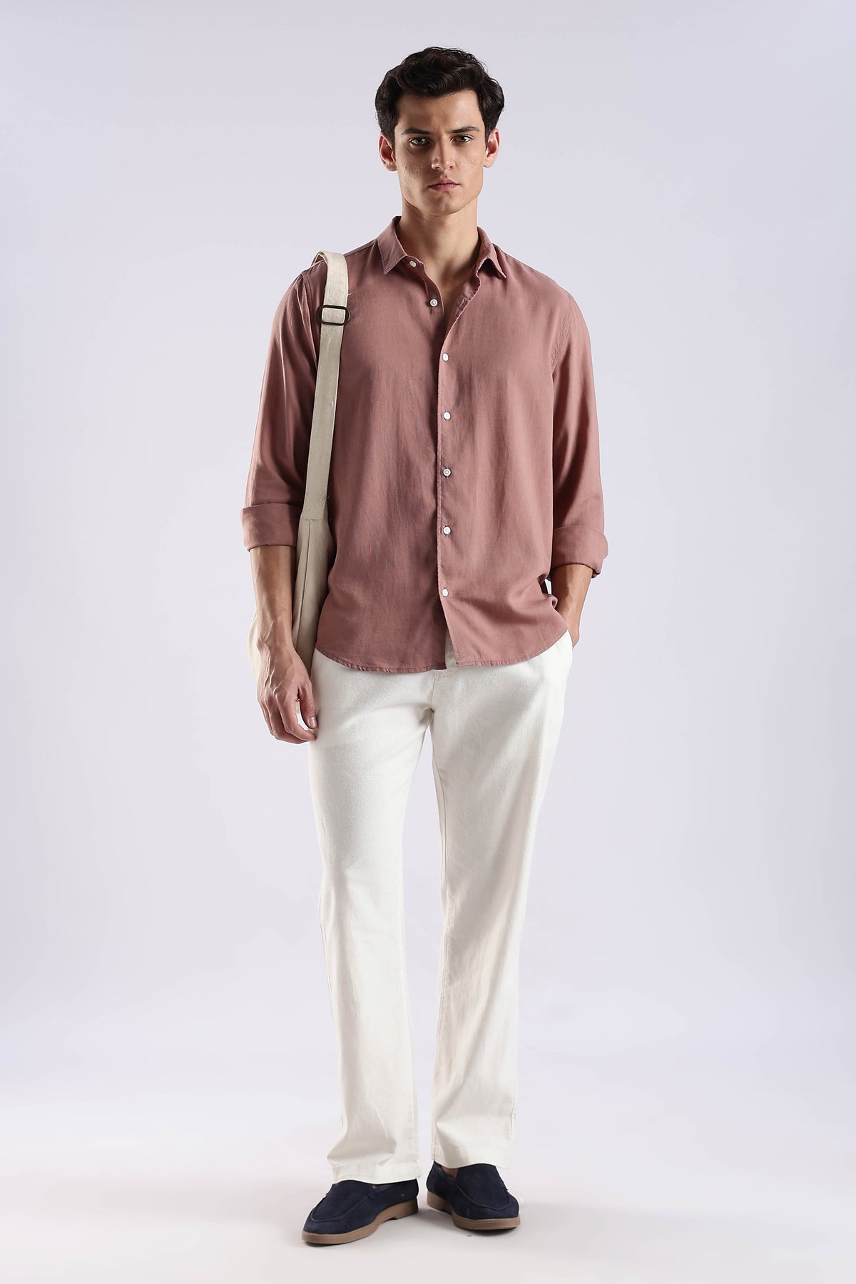 Desert Pink Linen Blend Shirt
