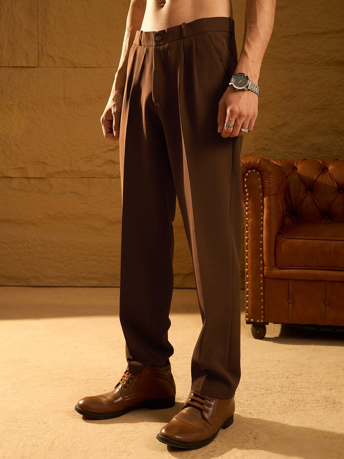 Double Pleated Korean Baggy Fit Trouser