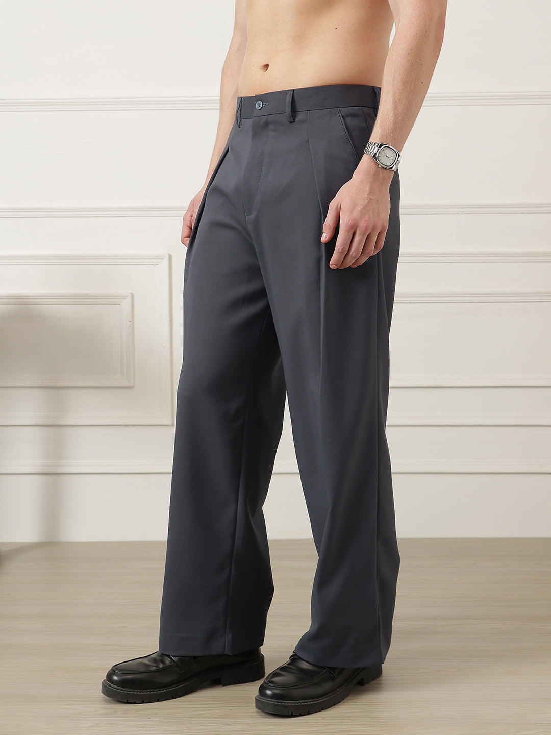 Wide Leg Pleated Korean Pant
