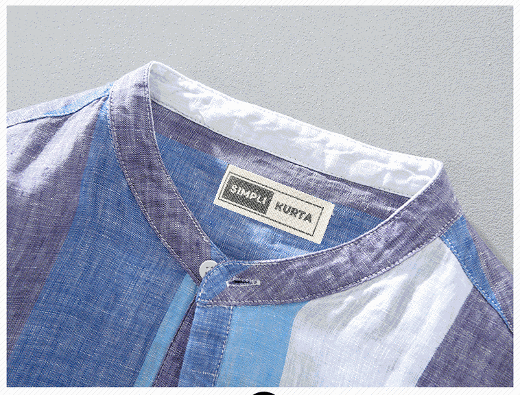 #Classic Comfort: Men's Striped Cotton Kurta
