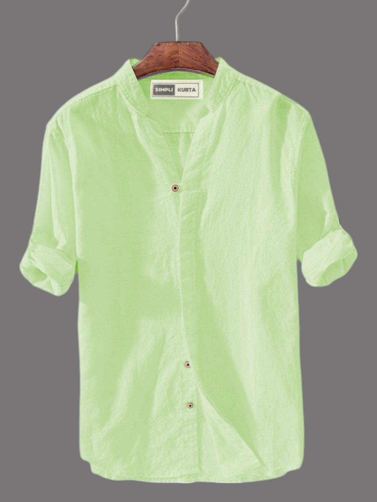 Men's Light Green Cotton Kurta Shirt – Fresh & Breezy Everyday Wear