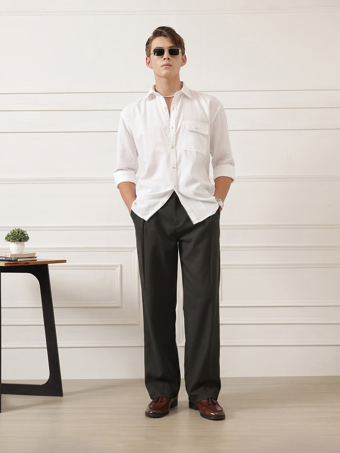 Wide Leg Pleated Korean Pant
