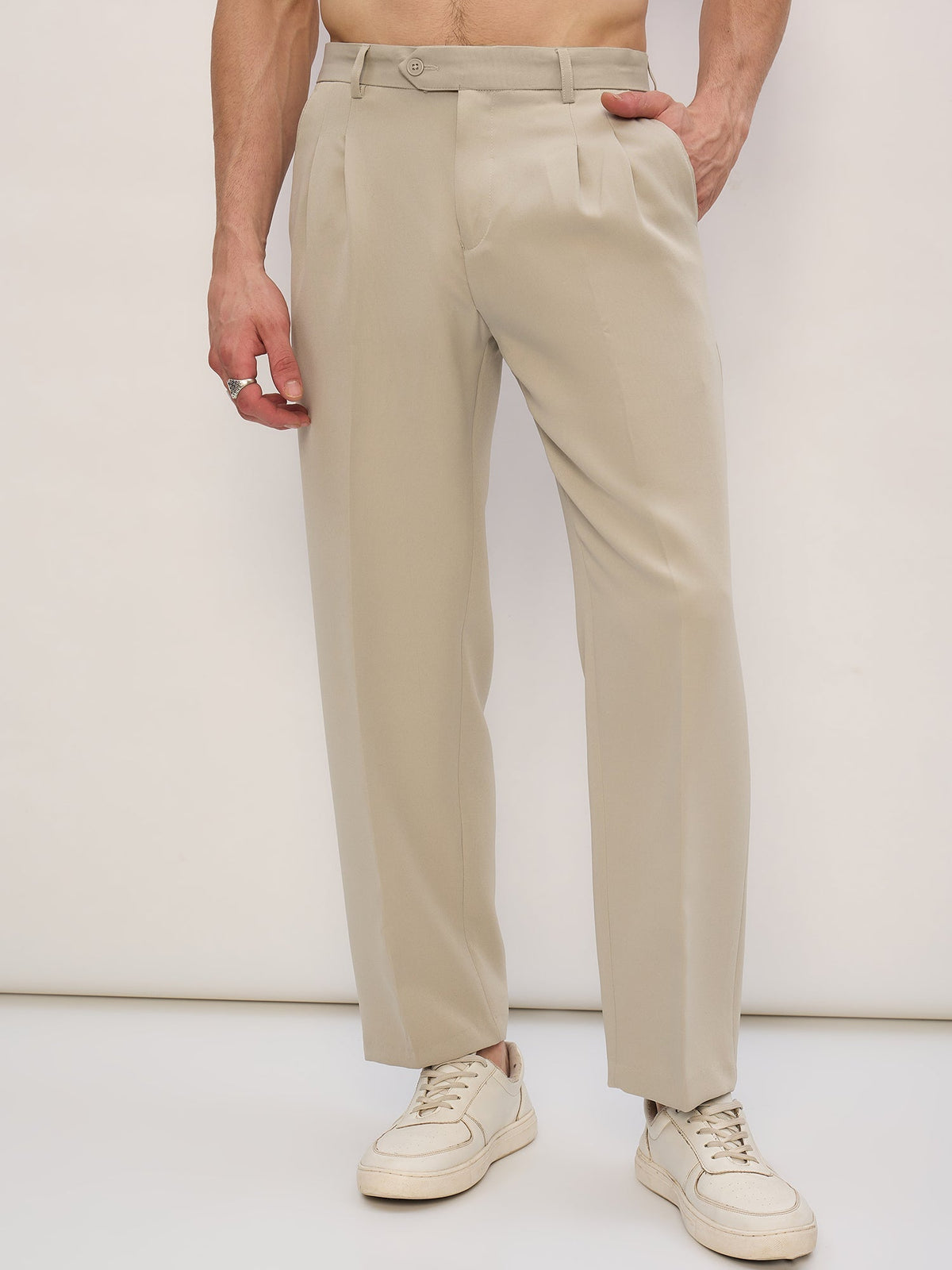Korean Double Pleated Baggy Trouser