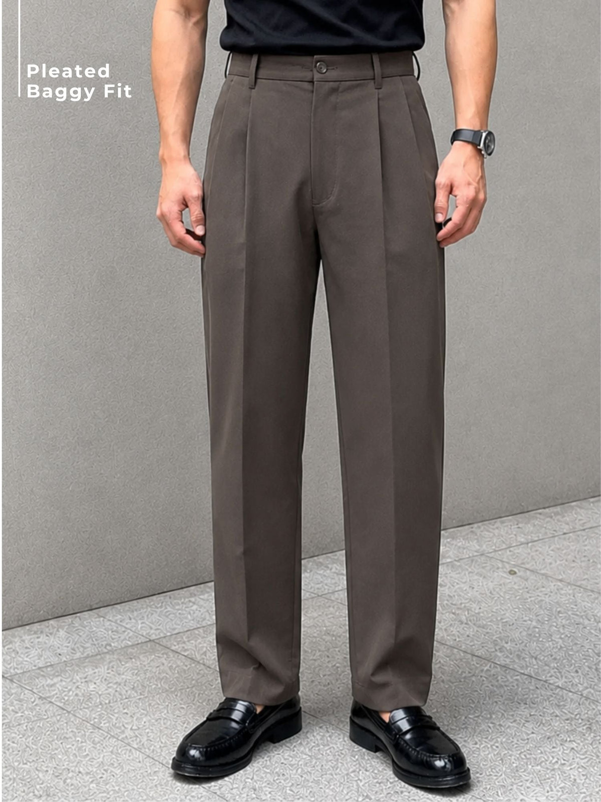 Korean Double Pleated Baggy Trouser