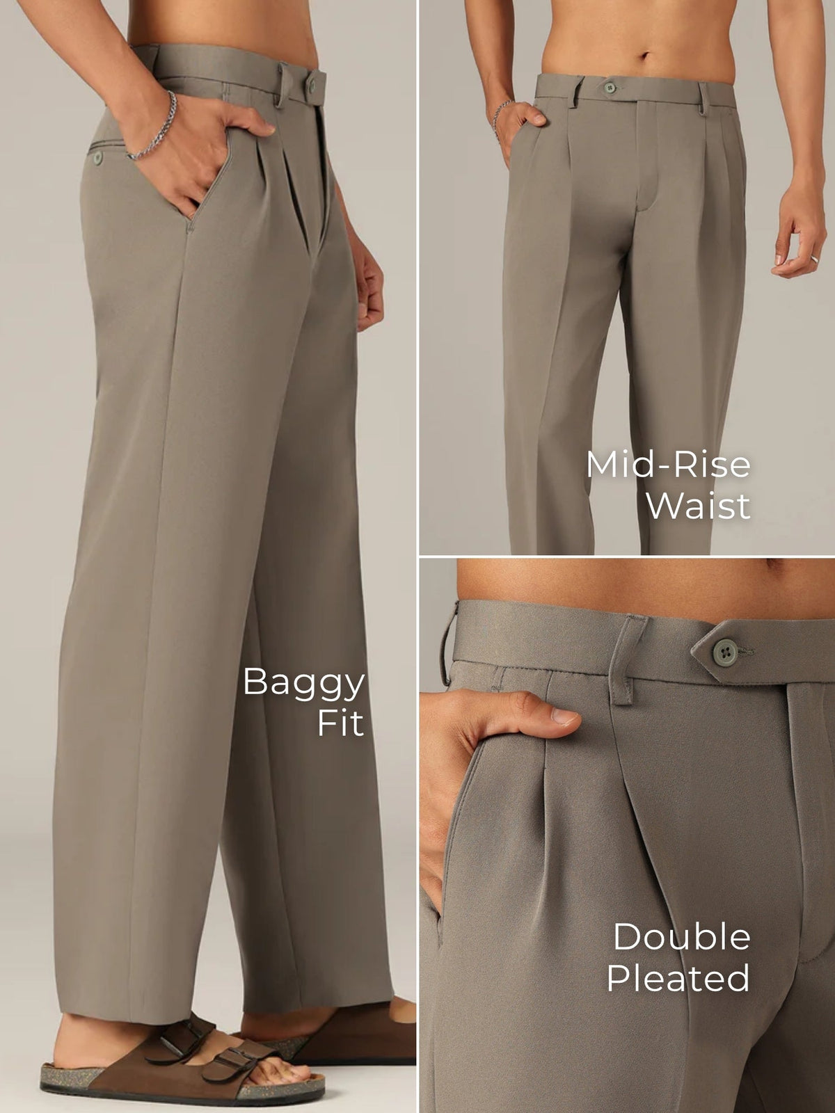 Korean Double Pleated Baggy Trouser