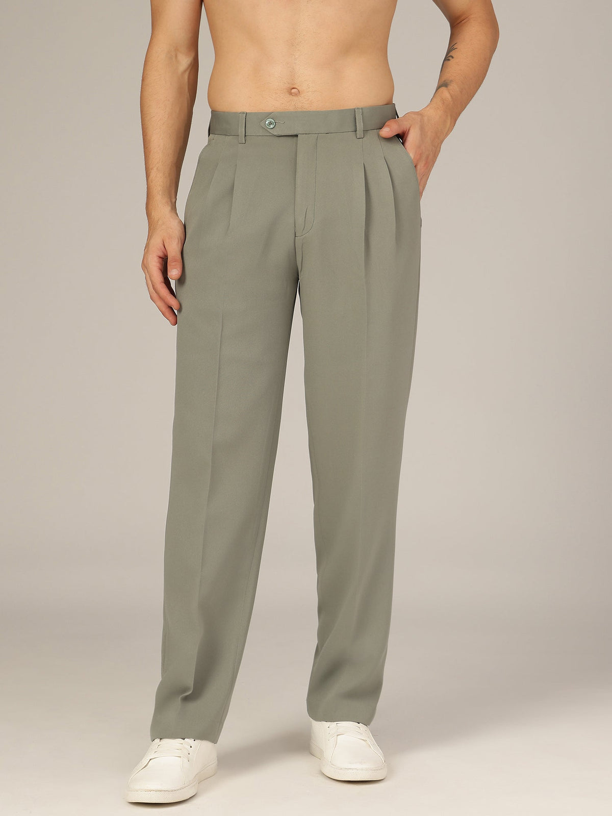 Korean Double Pleated Baggy Trouser