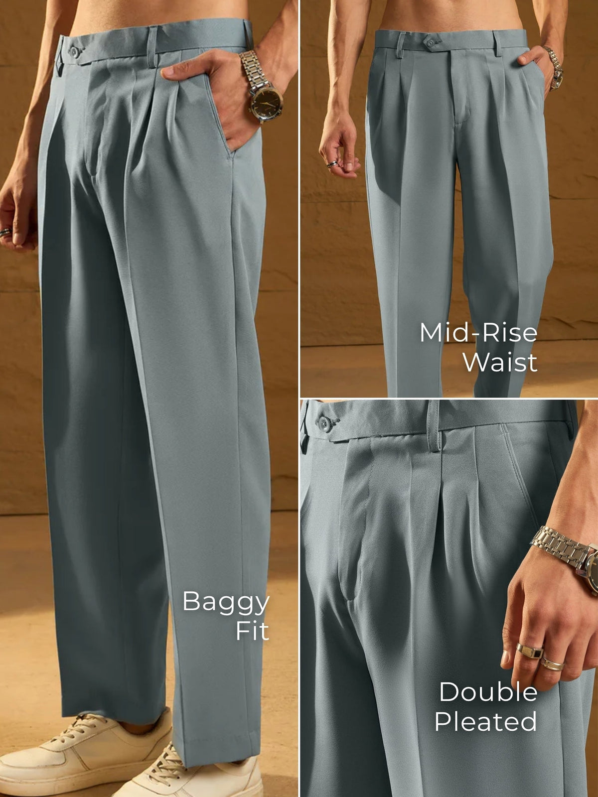 Korean Double Pleated Baggy Trouser