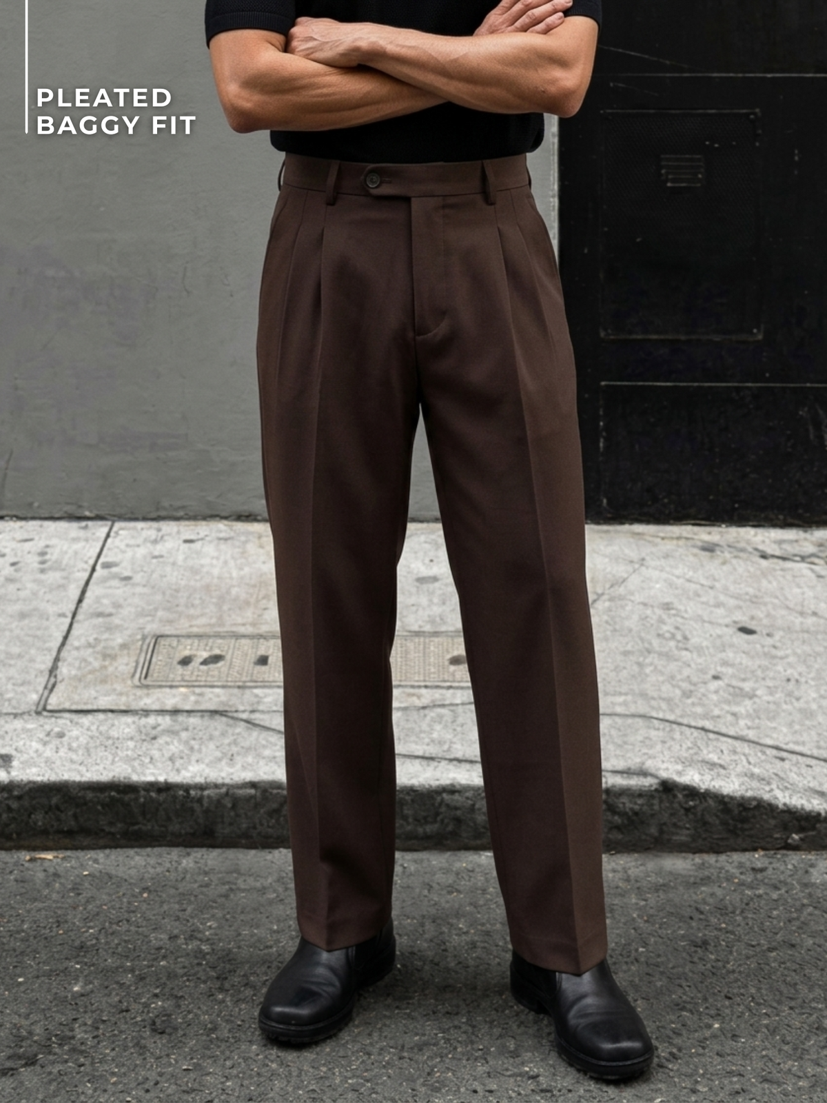 Korean Double Pleated Baggy Trouser