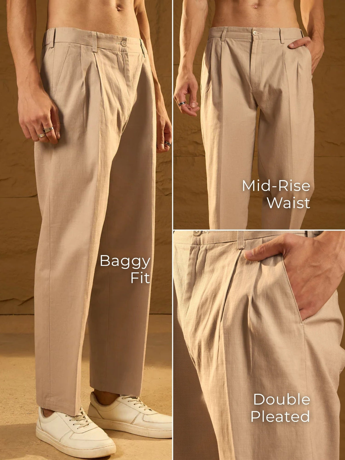 Korean Double Pleated Baggy Trouser