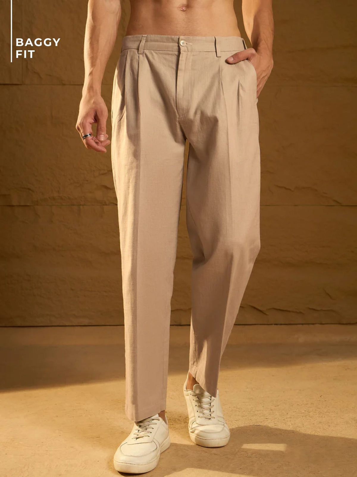 Korean Double Pleated Baggy Trouser