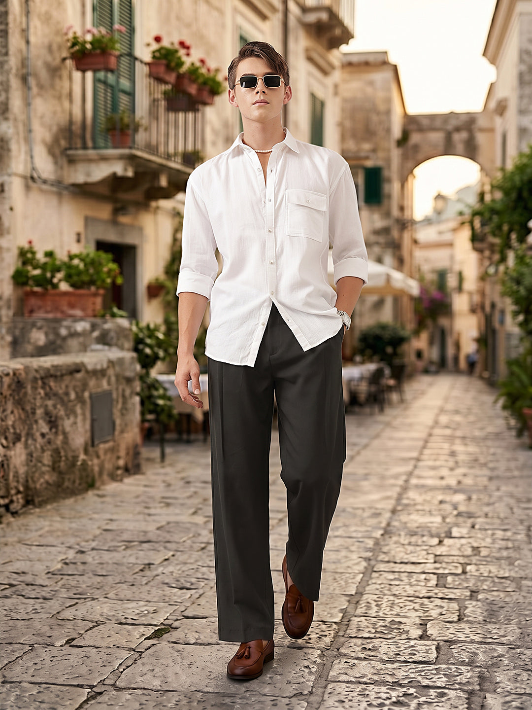 Wide Leg Pleated Korean Pant