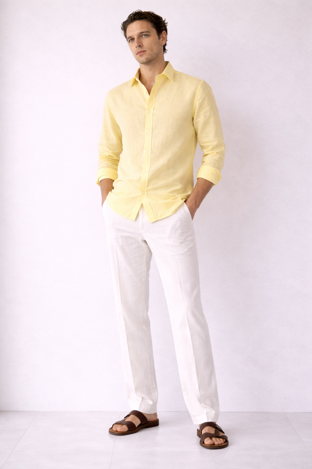 Yellow Linen Blend Shirt