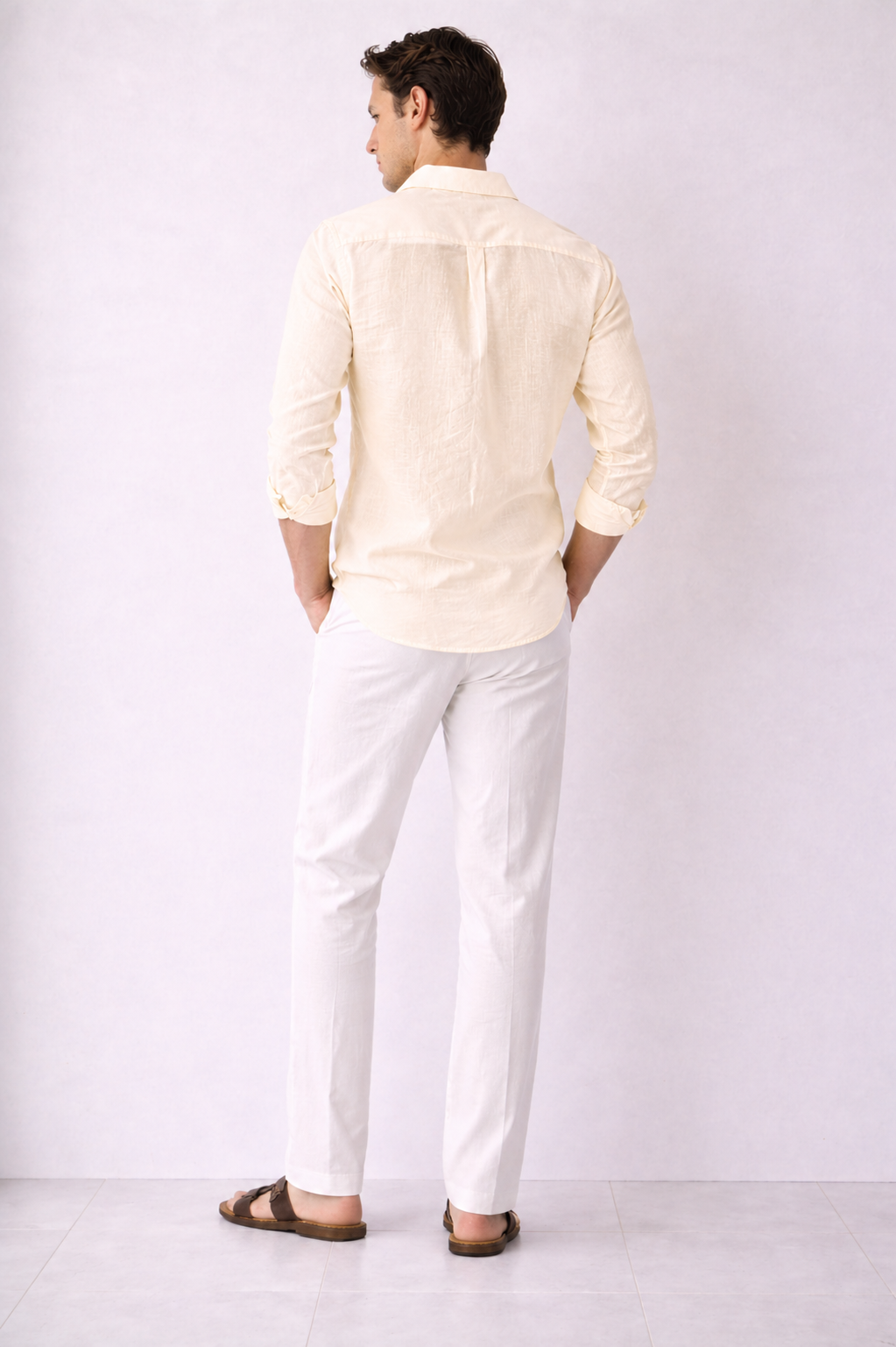 Linen Blend Light Yellow Shirt