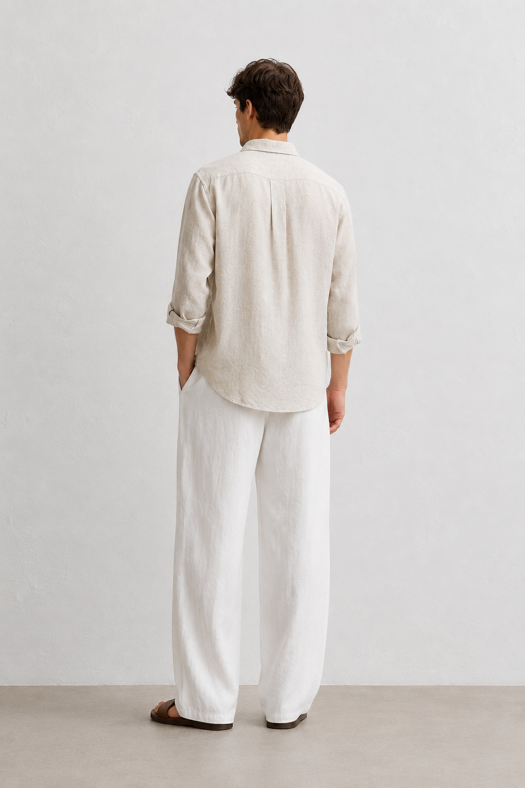 Beige Linen Blend Shirt