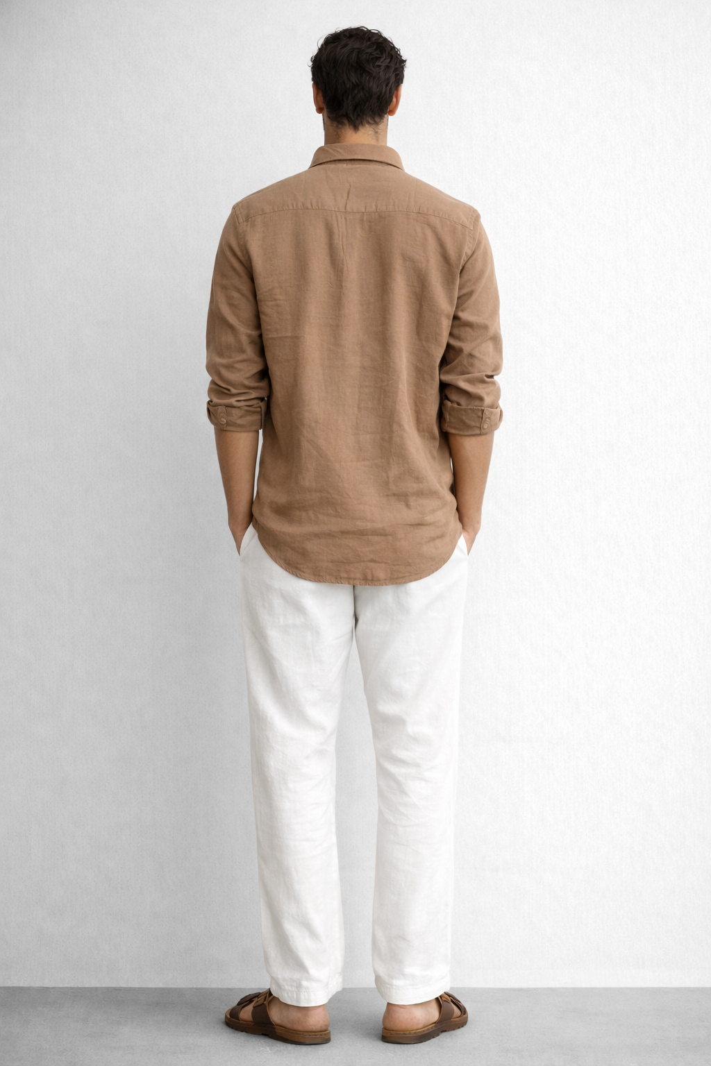 Camel Linen Blend Shirt