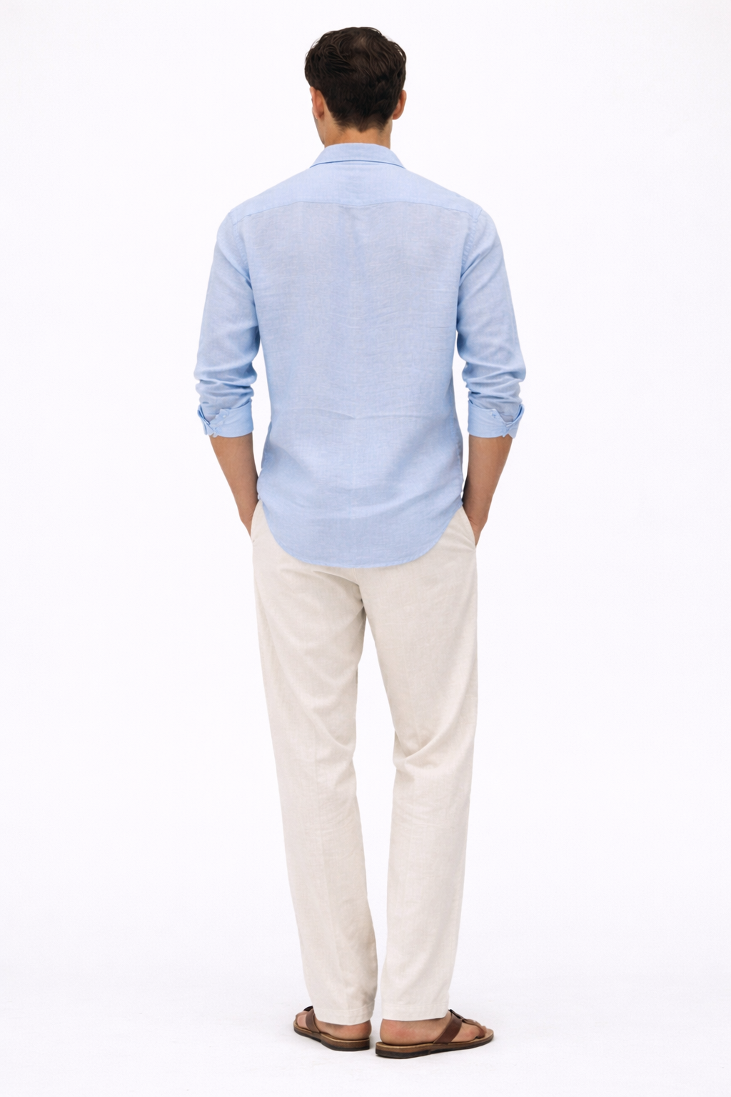 Blue Linen Blend Shirt
