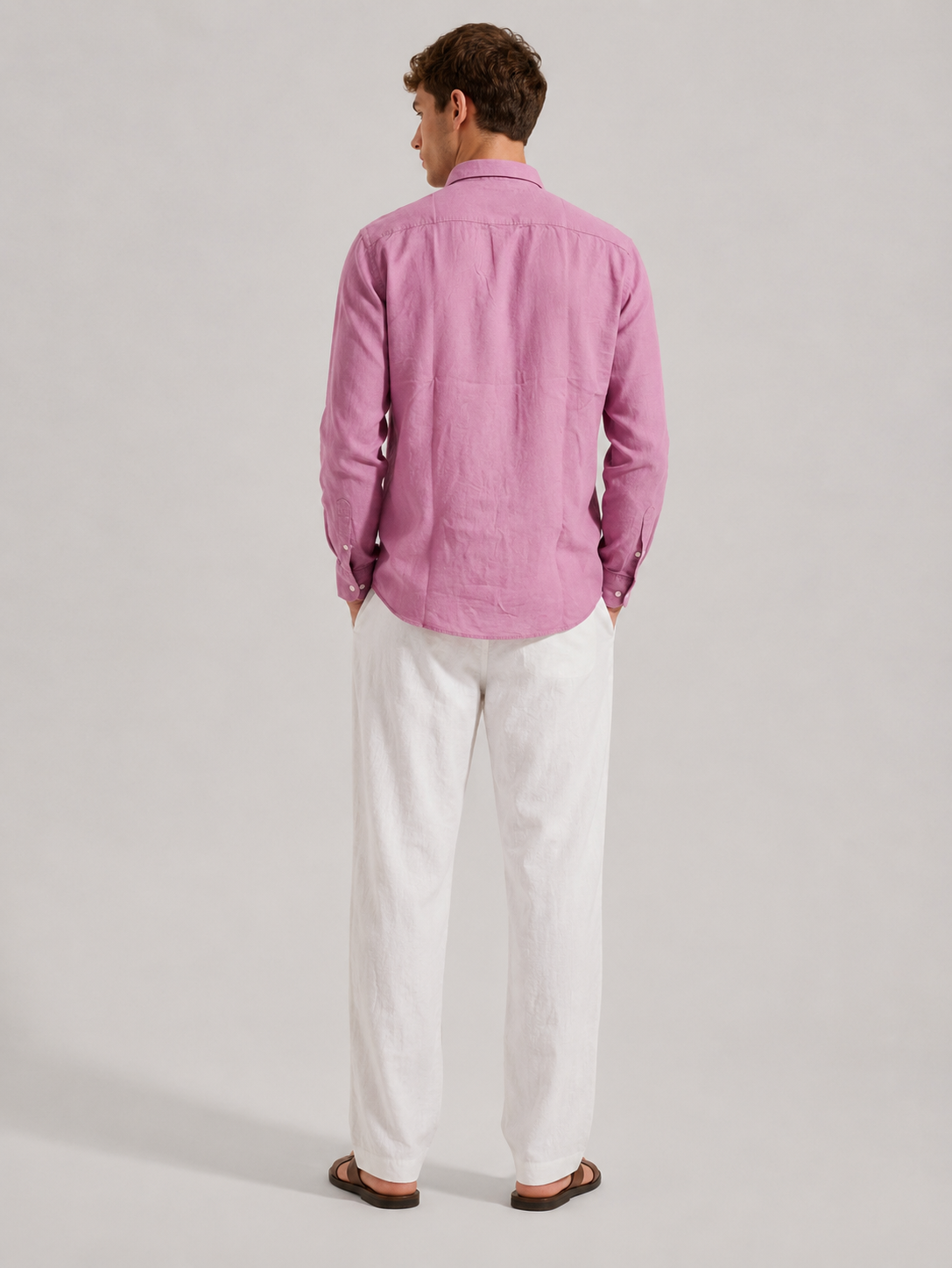 Light Purple Linen Blend Shirt