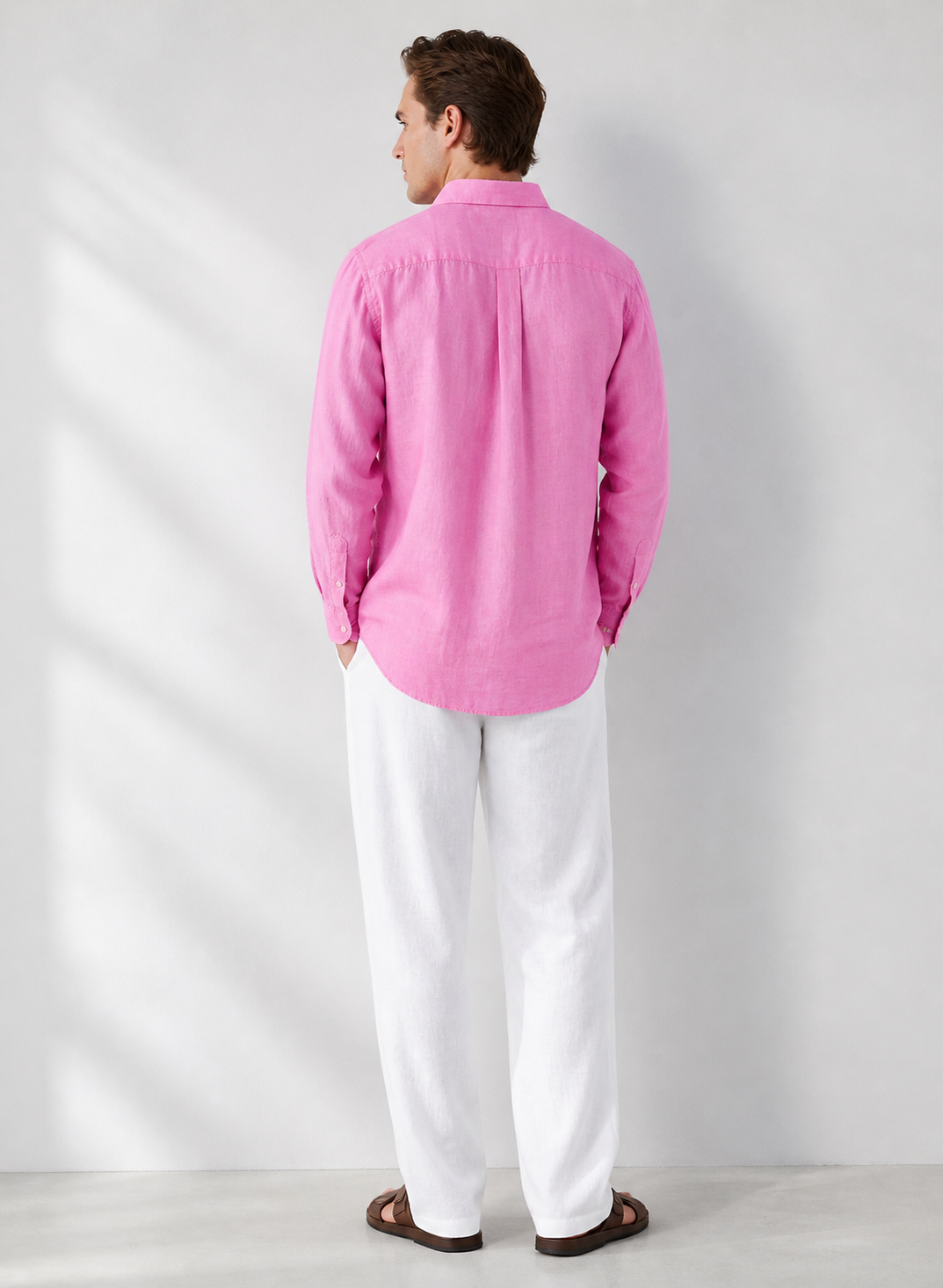 100% Pure Linen Pink Shirt