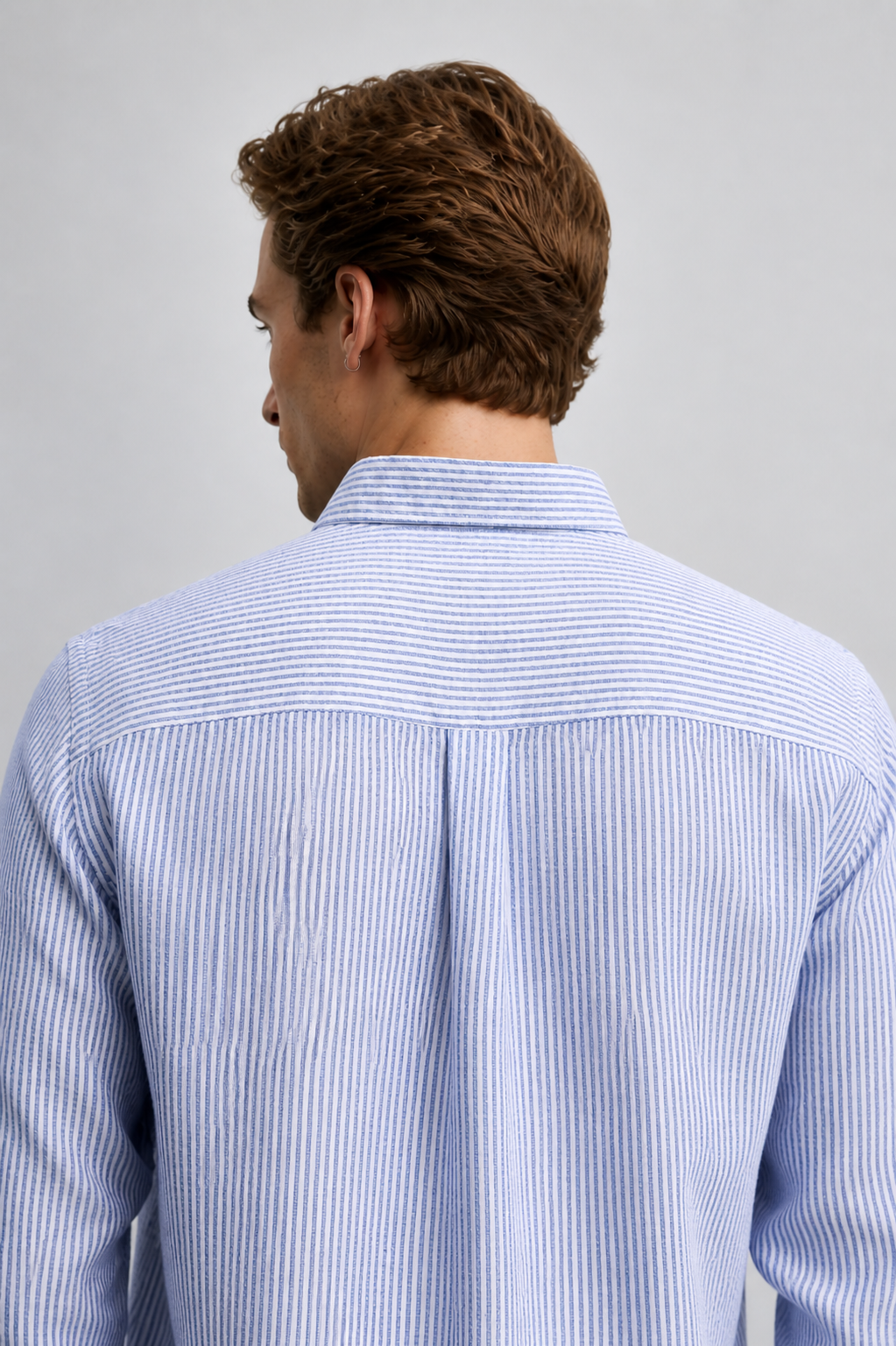 100% Pure Linen Blue Stripe Shirt