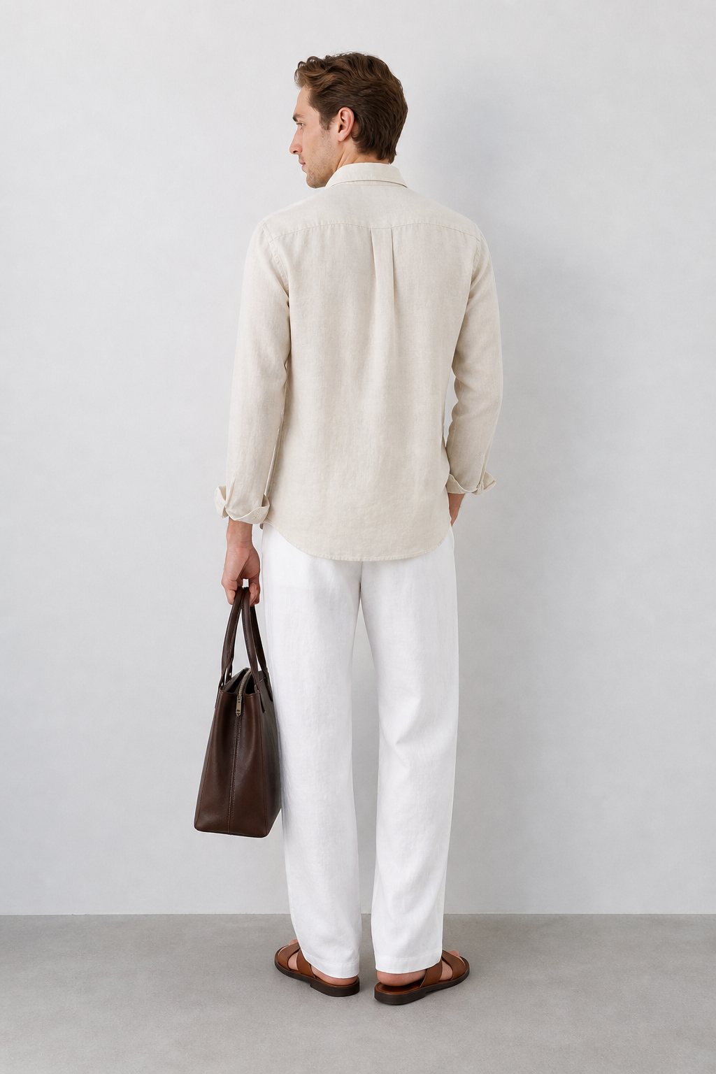 100% Pure Linen Off White Shirt