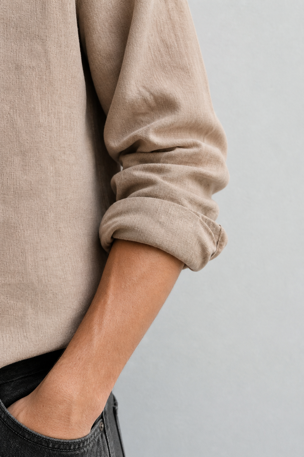 100% Pure Linen Camel Shirt