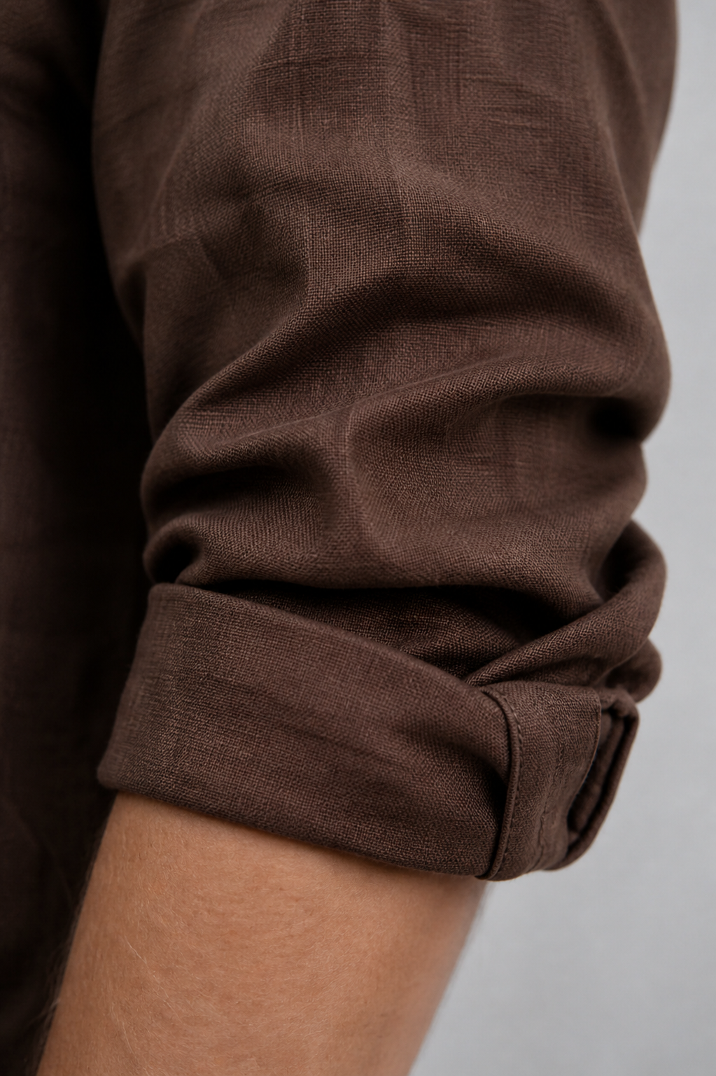 Coffee brown Linen Blend Shirt