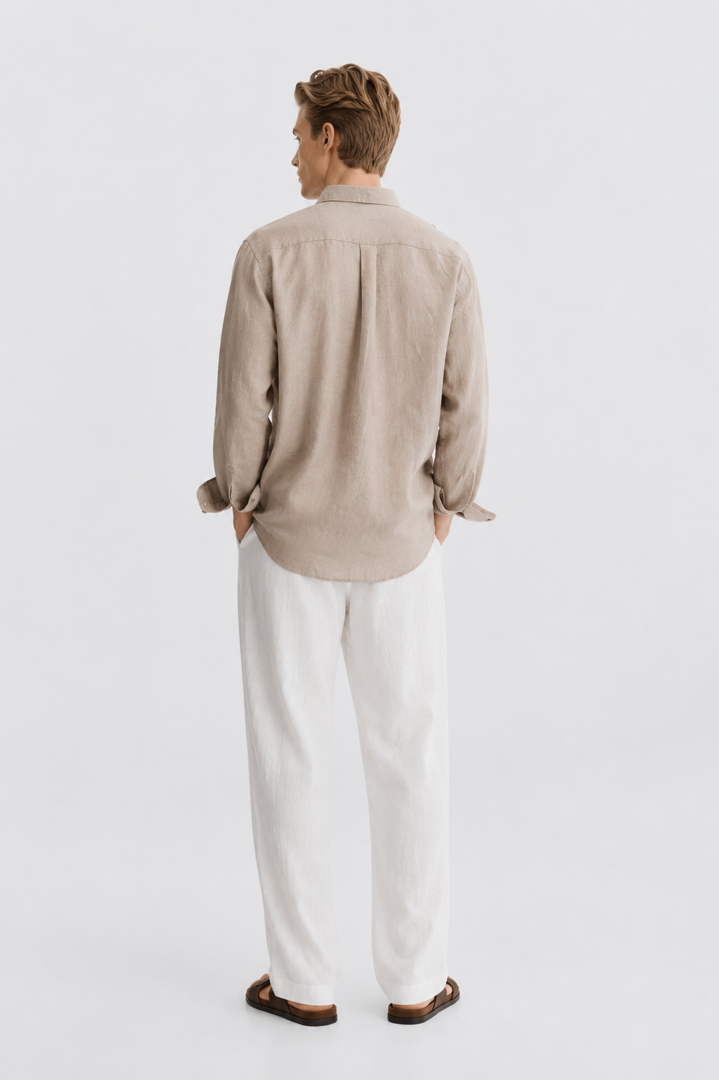 100% Pure Linen Camel Shirt