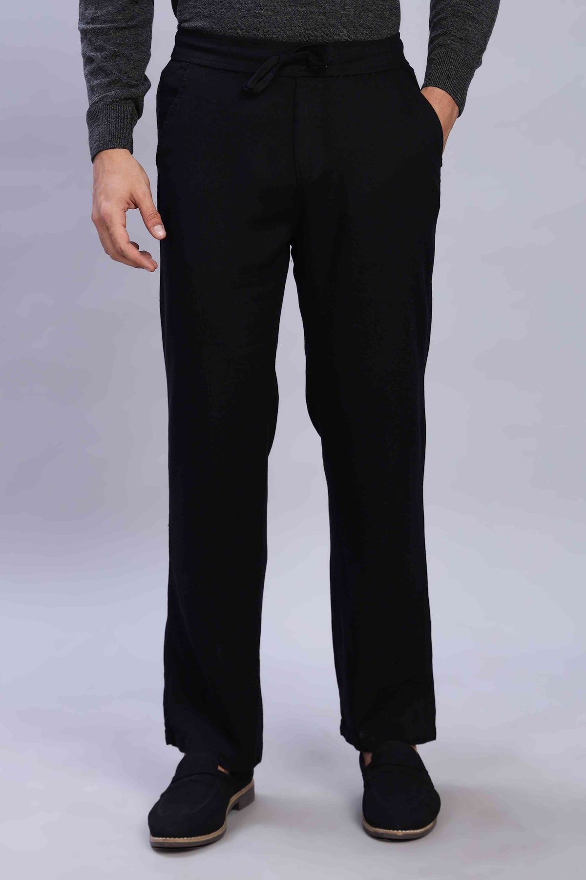 Relaxed Linen Pants Black