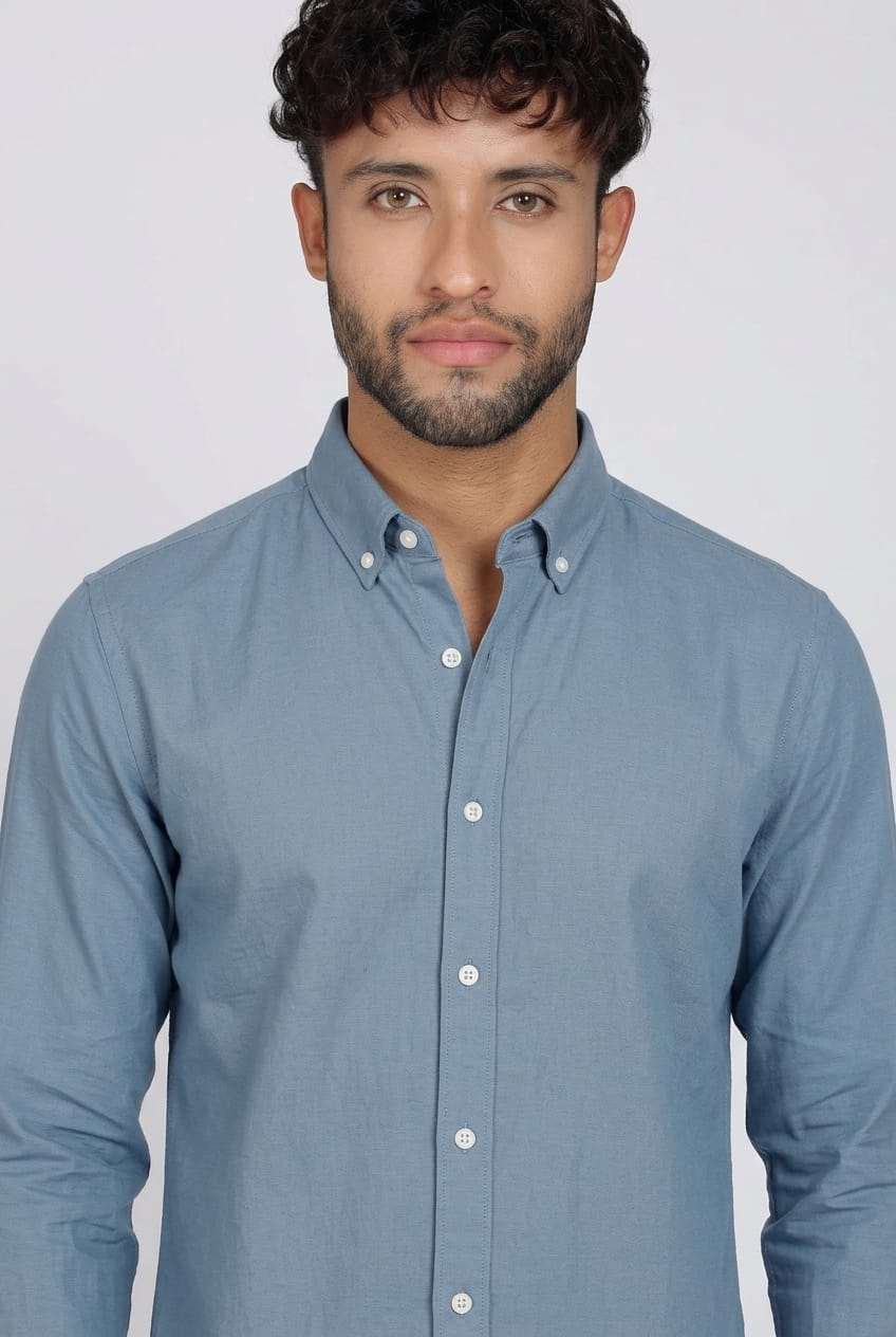 Men’s Full Sleeves Plain Sky Blue Shirt| Imported Fabric| Formal & Party Wear