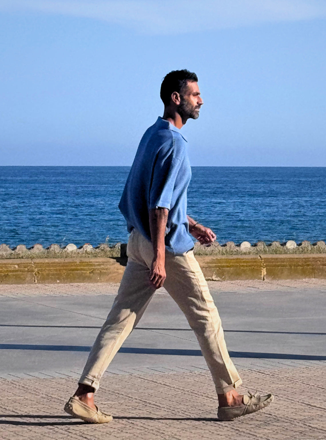 Nile Blue Cotton Polo