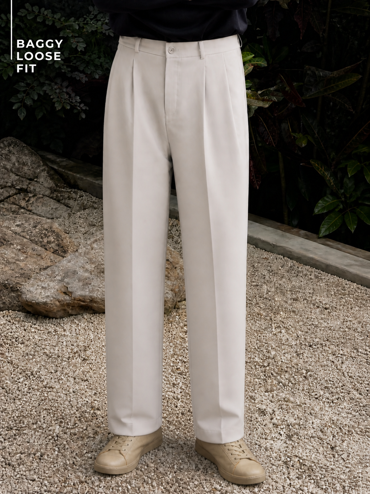 Korean Double Pleated Baggy Trouser