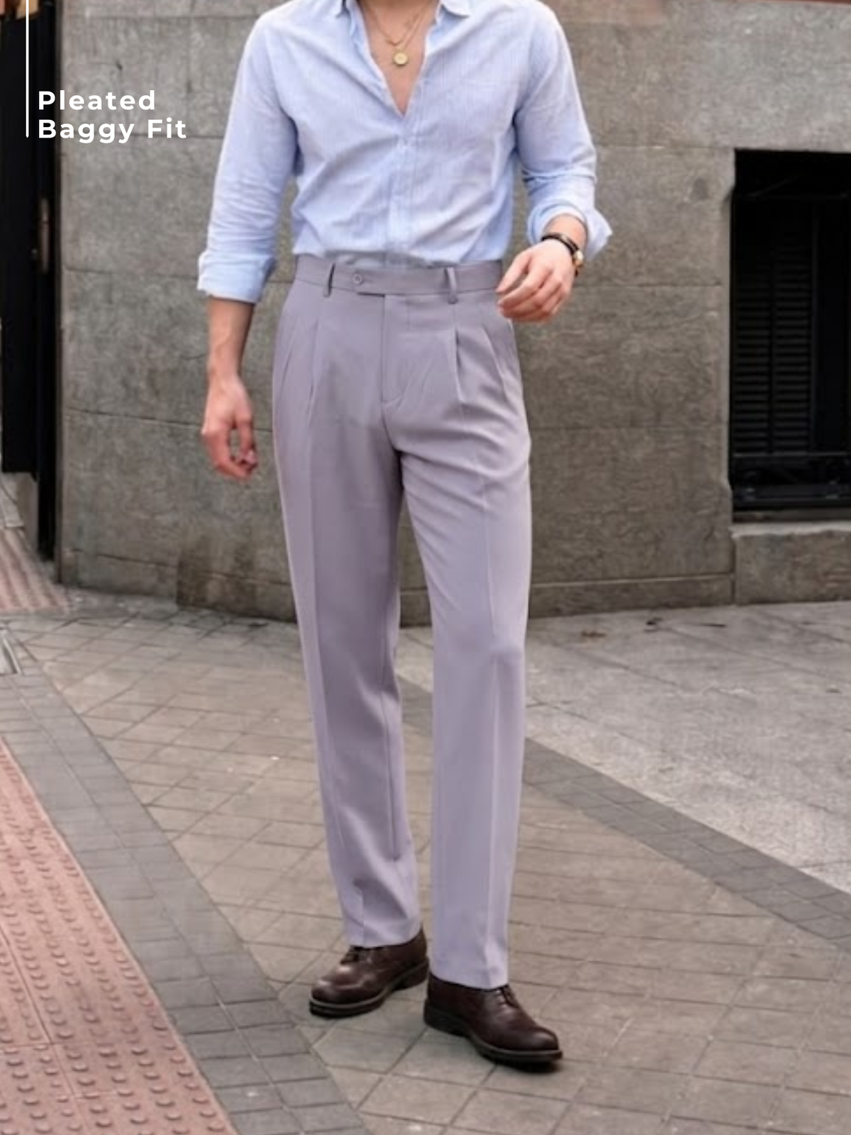 Korean Double Pleated Baggy Trouser