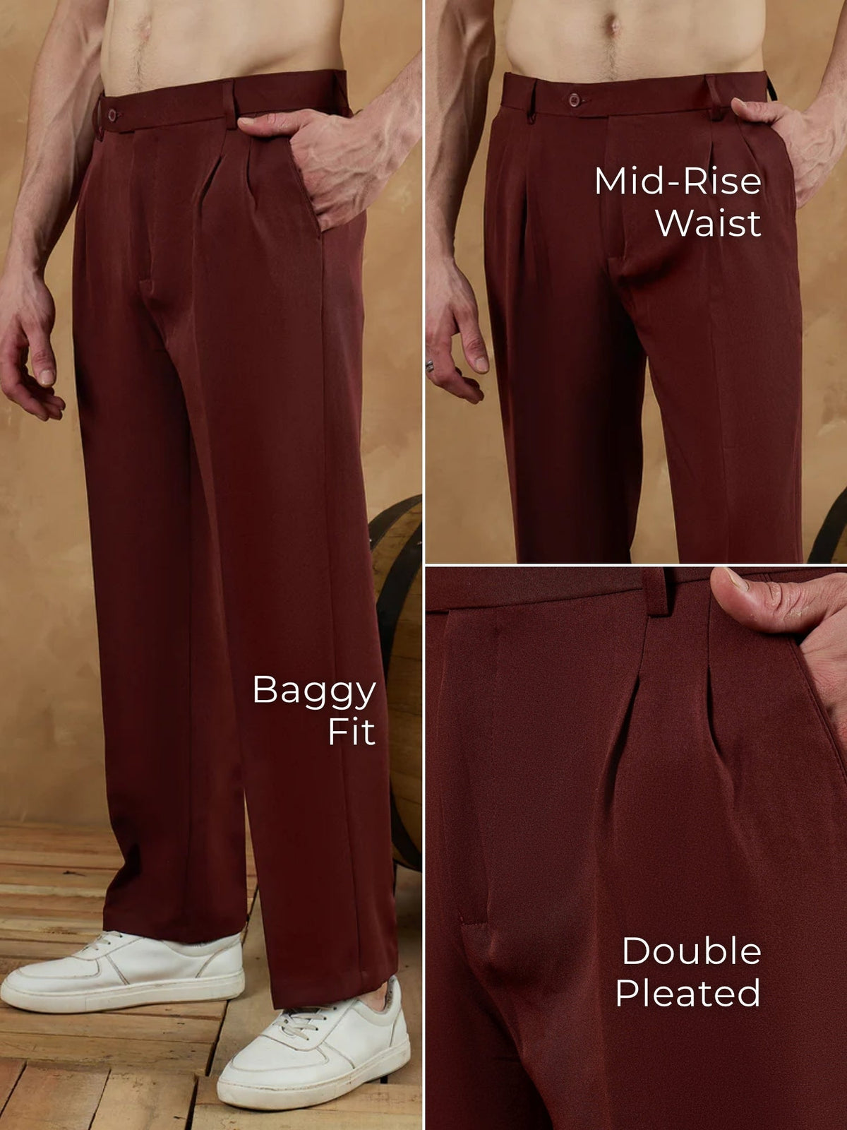 Korean Double Pleated Baggy Trouser