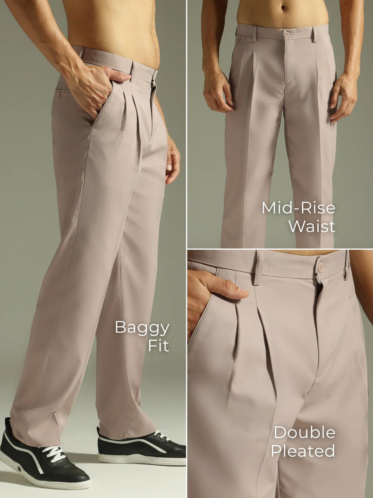 Korean Double Pleated Baggy Trouser