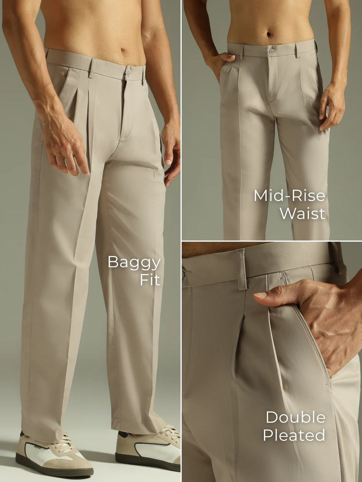 Korean Double Pleated Baggy Trouser