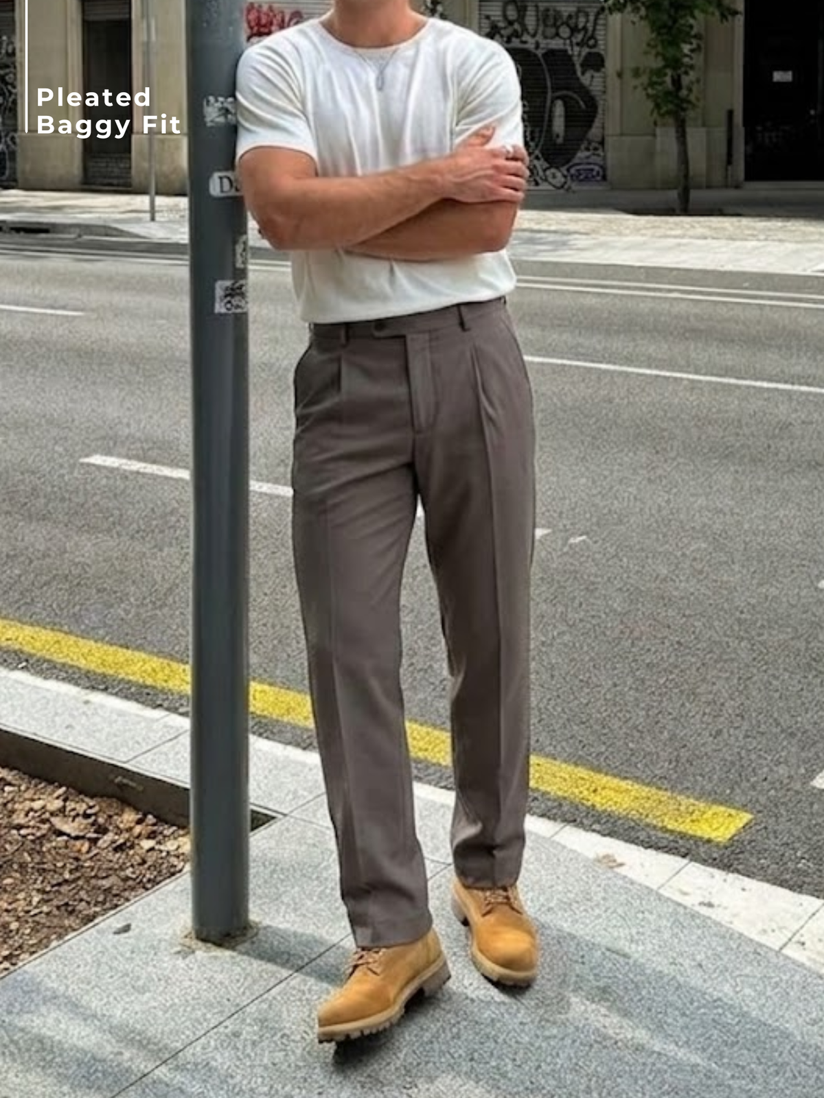 Korean Double Pleated Baggy Trouser