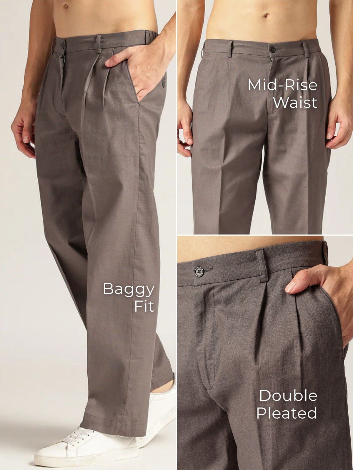 Korean Double Pleated Baggy Trouser