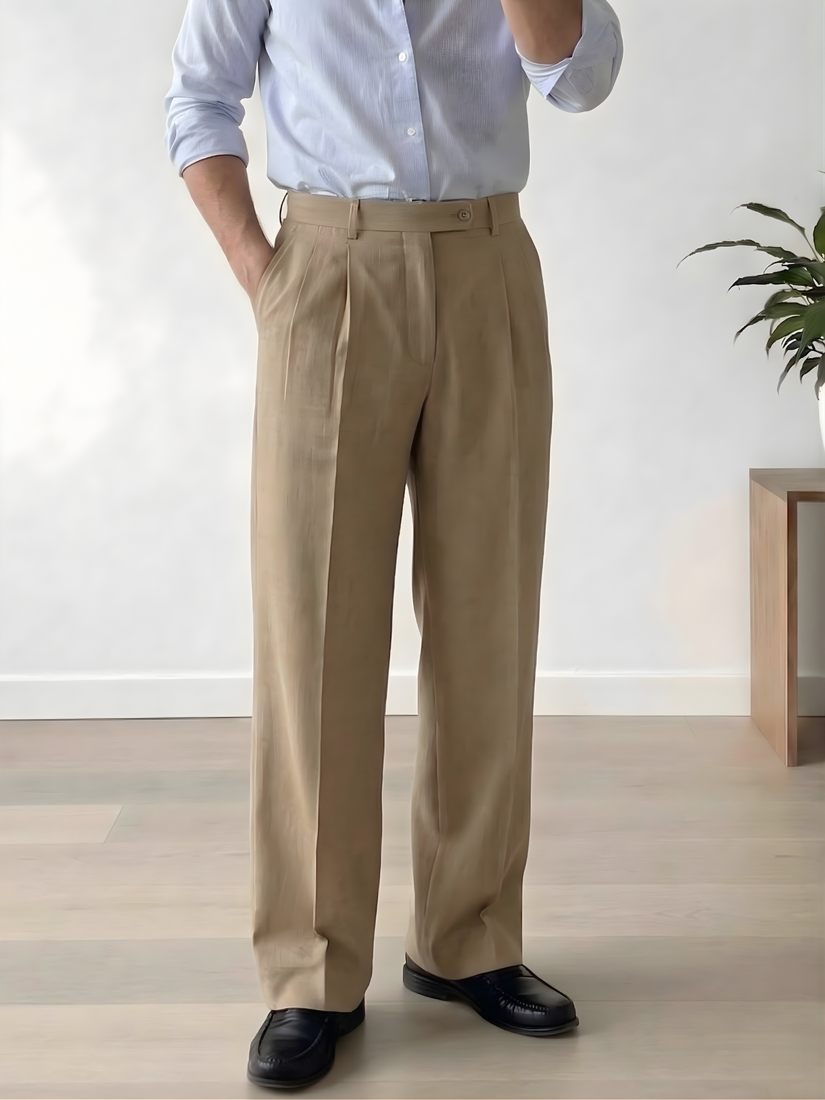 Korean Double Pleated Baggy Trouser