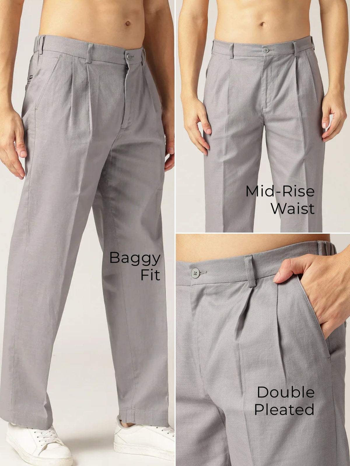Korean Double Pleated Baggy Trouser