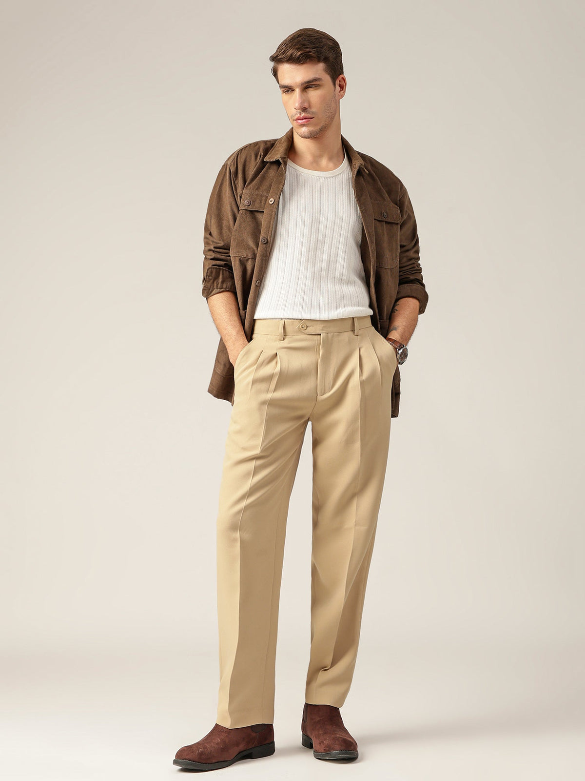 Korean Double Pleated Baggy Trouser