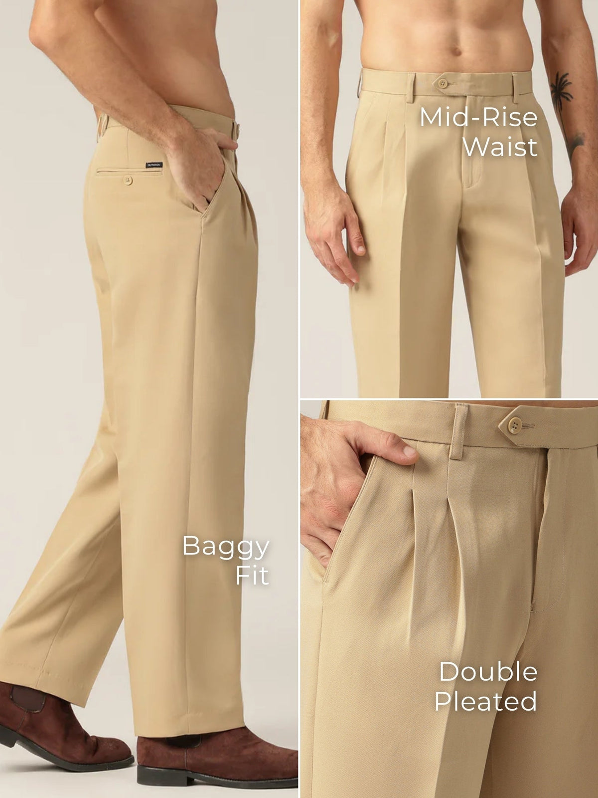Korean Double Pleated Baggy Trouser