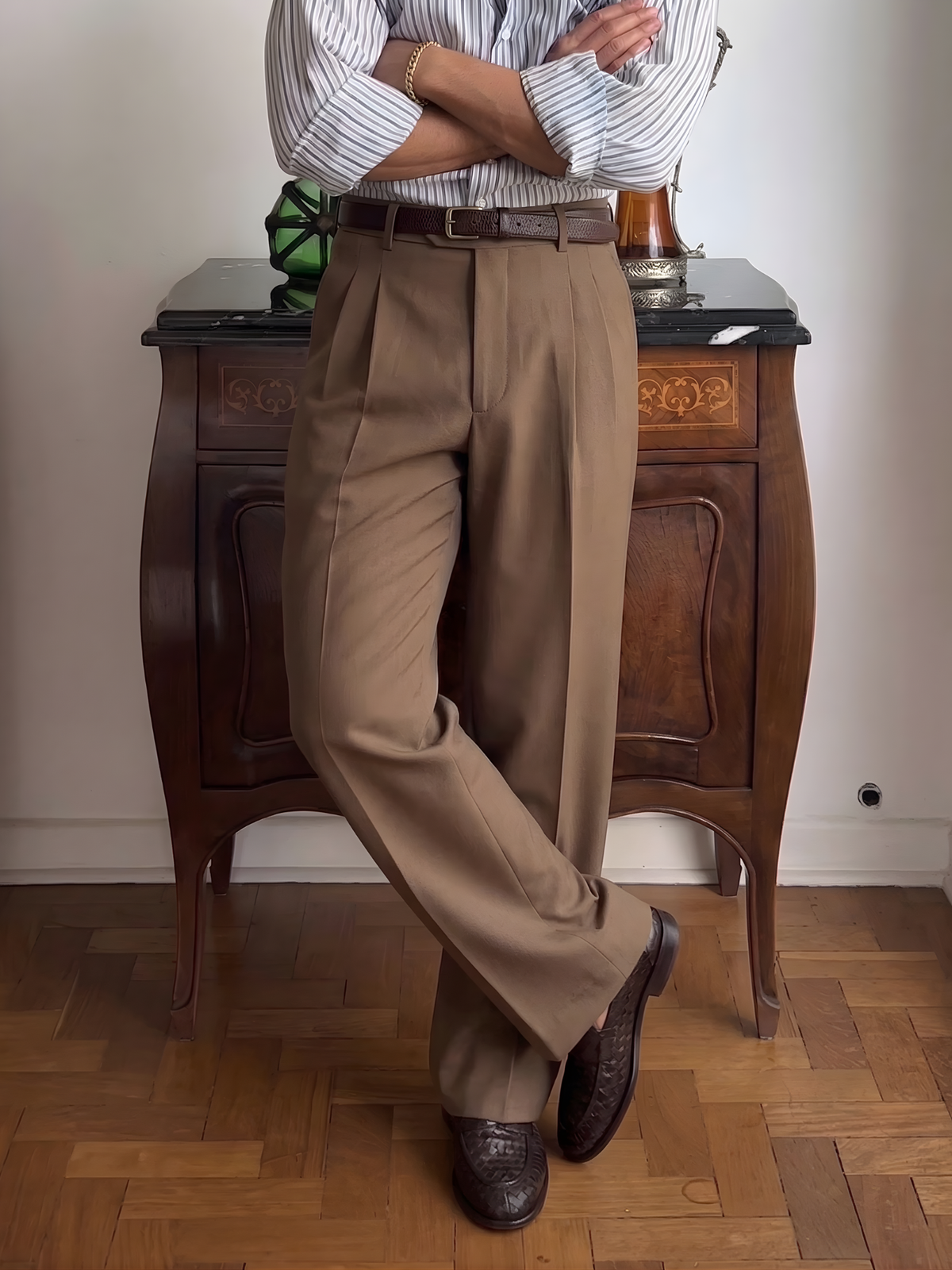 Korean Double Pleated Baggy Trouser