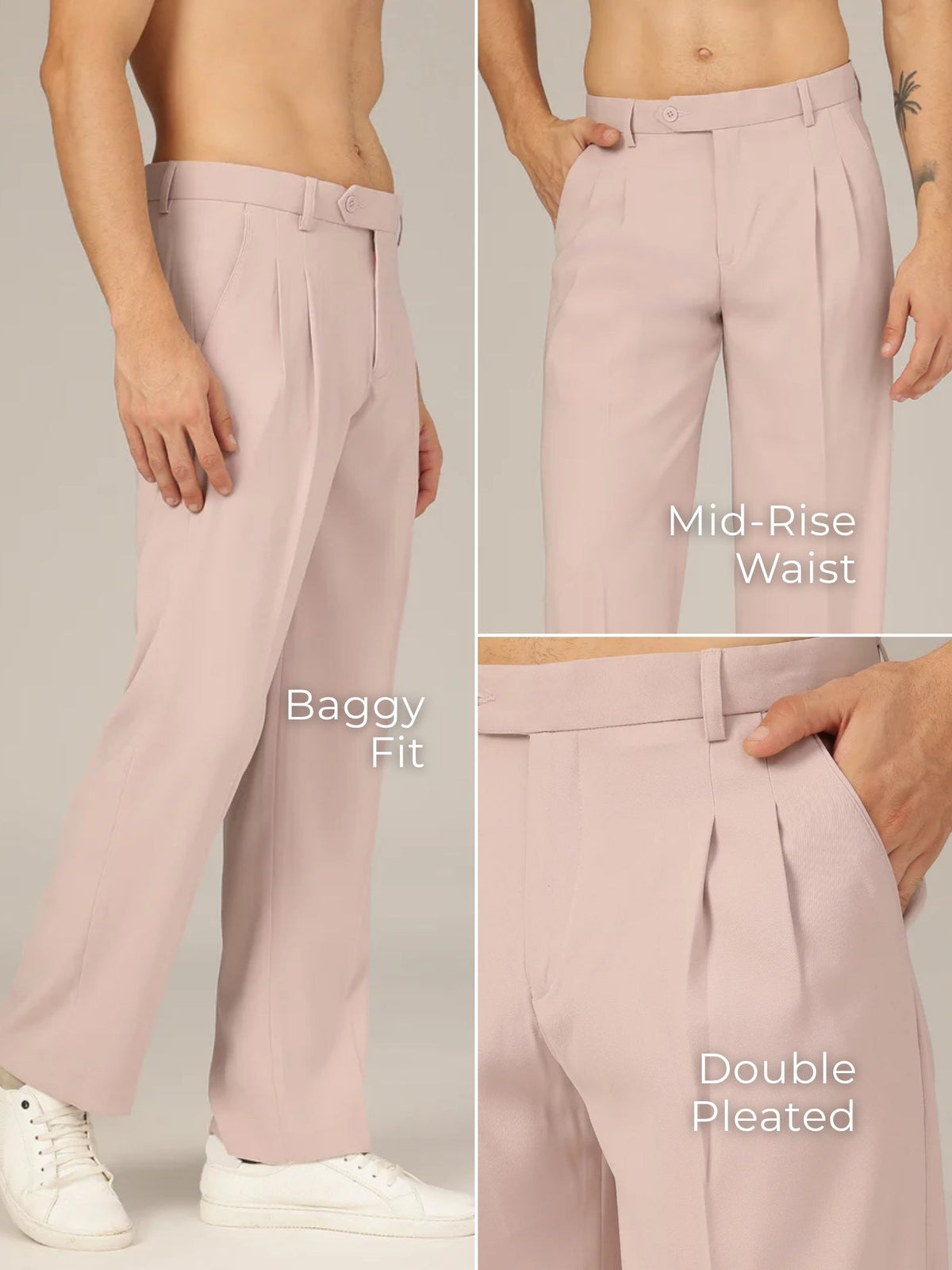 Korean Double Pleated Baggy Trouser