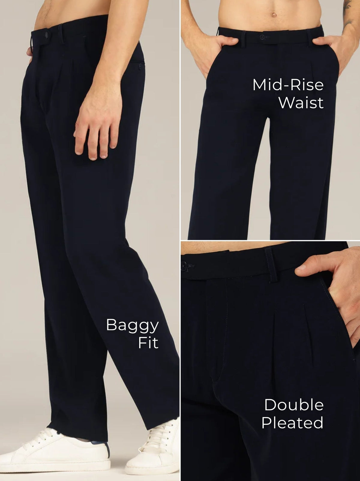 Korean Double Pleated Baggy Trouser