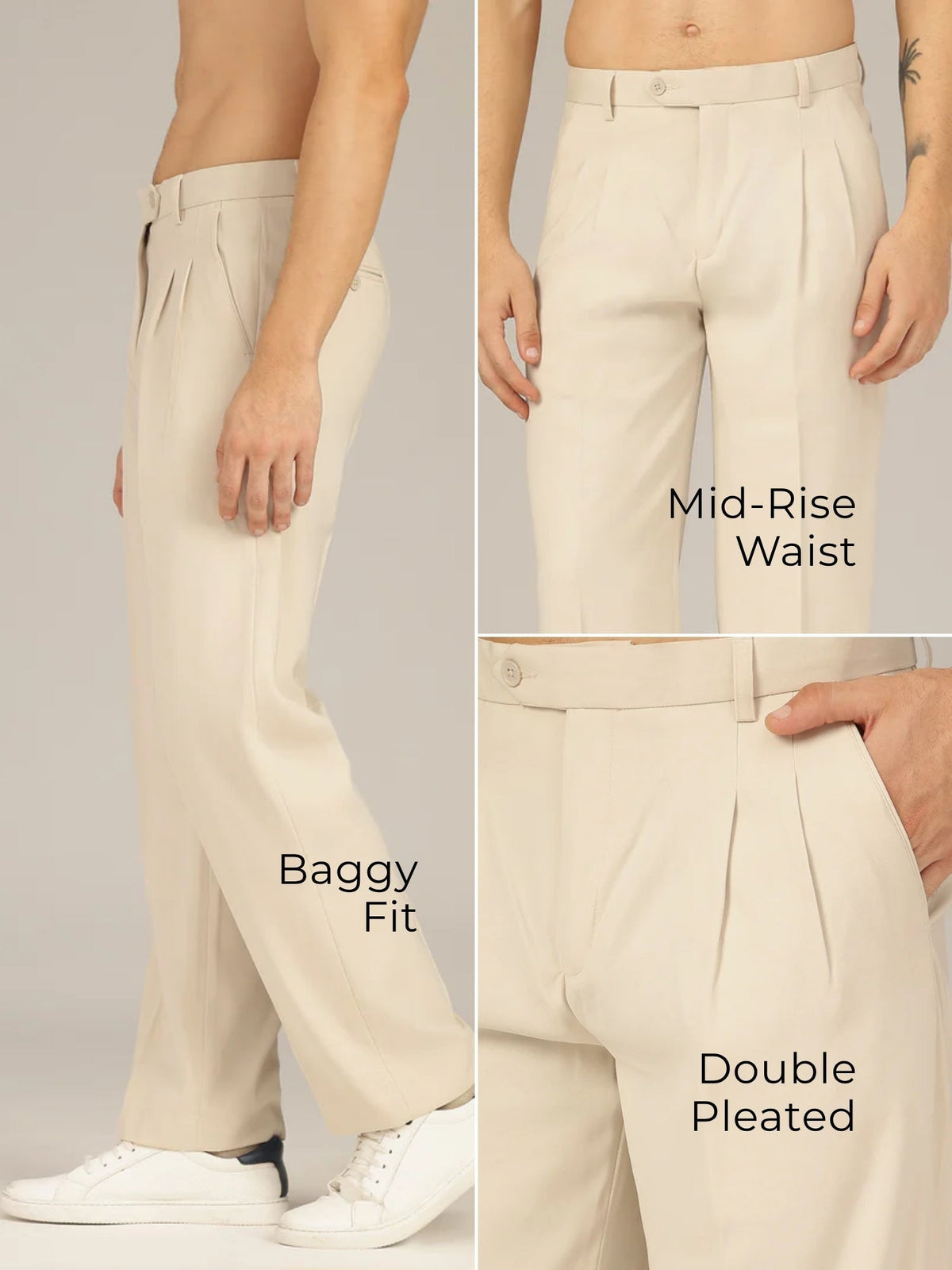 Korean Double Pleated Baggy Trouser