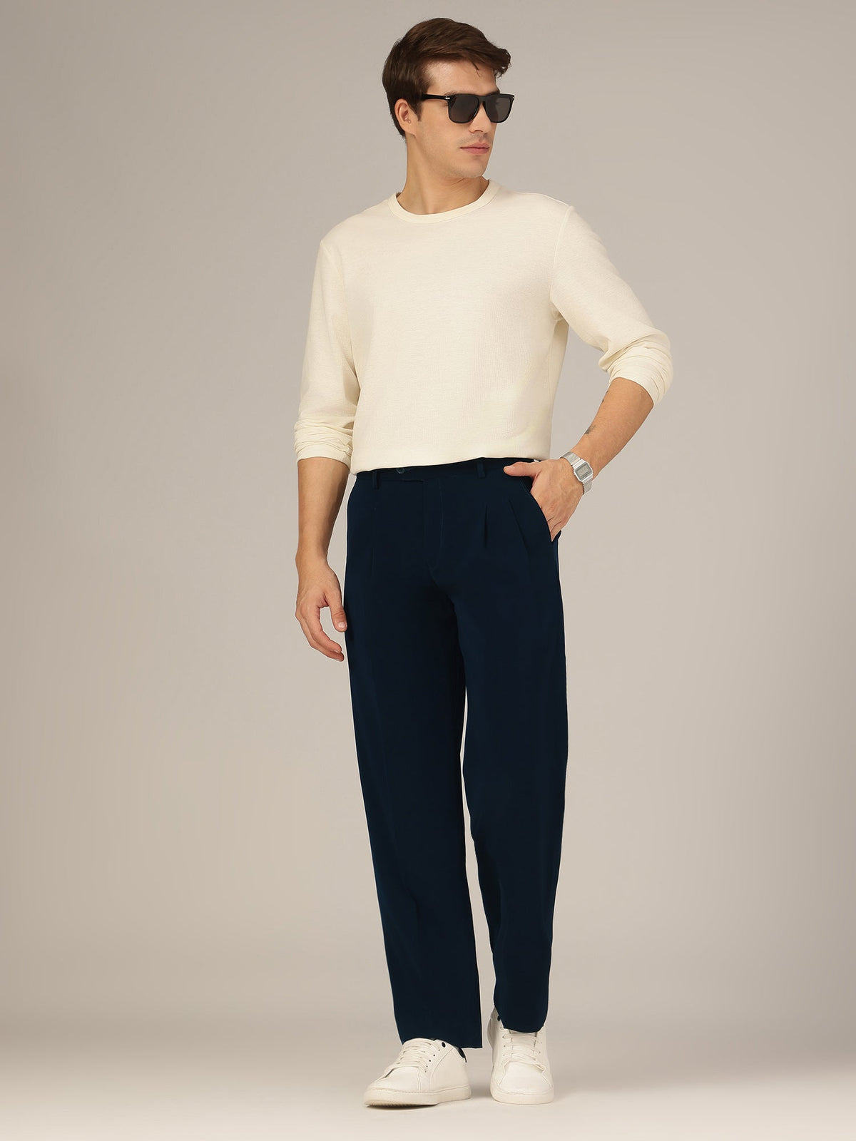 Korean Double Pleated Baggy Trouser