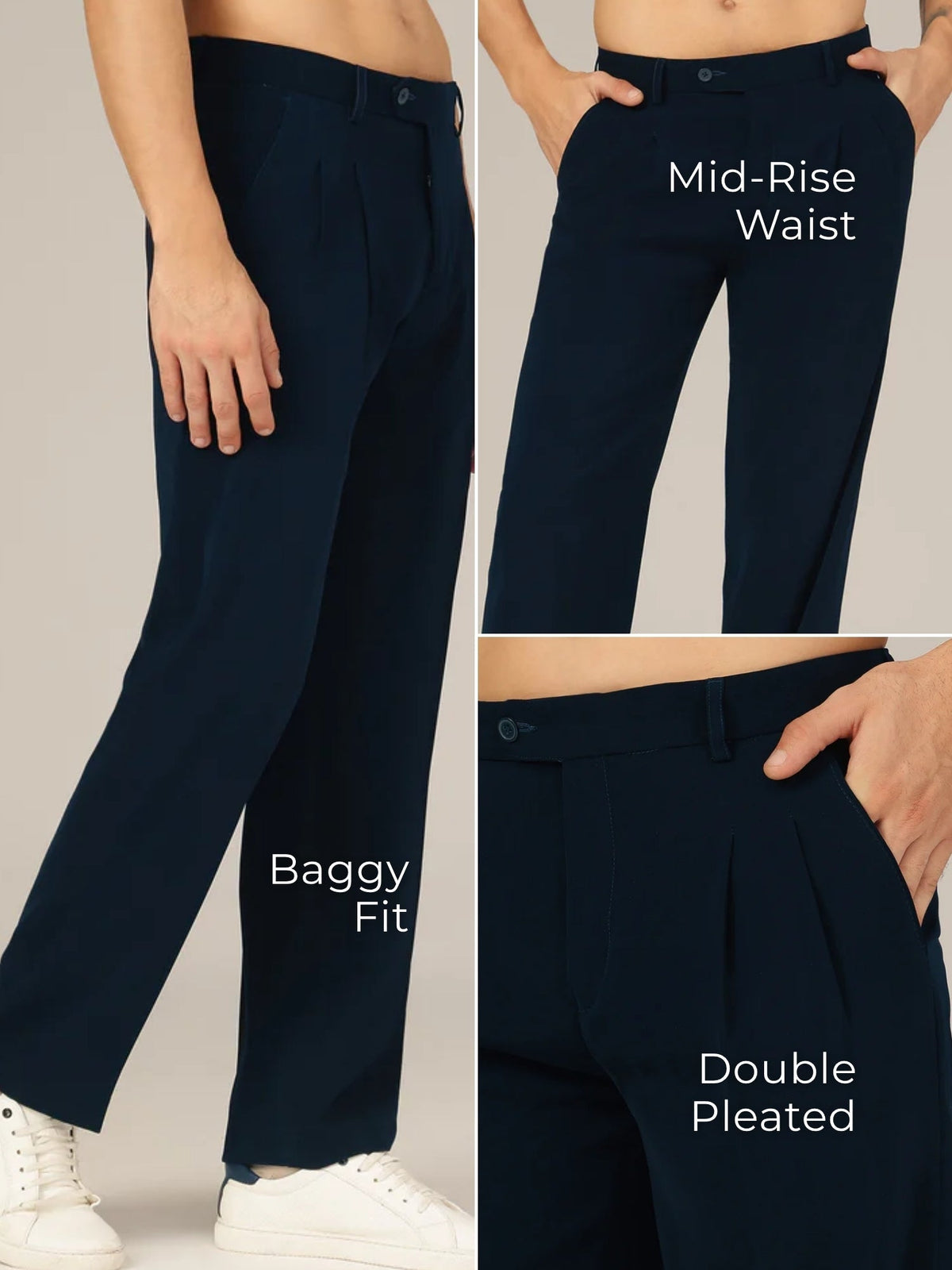 Korean Double Pleated Baggy Trouser