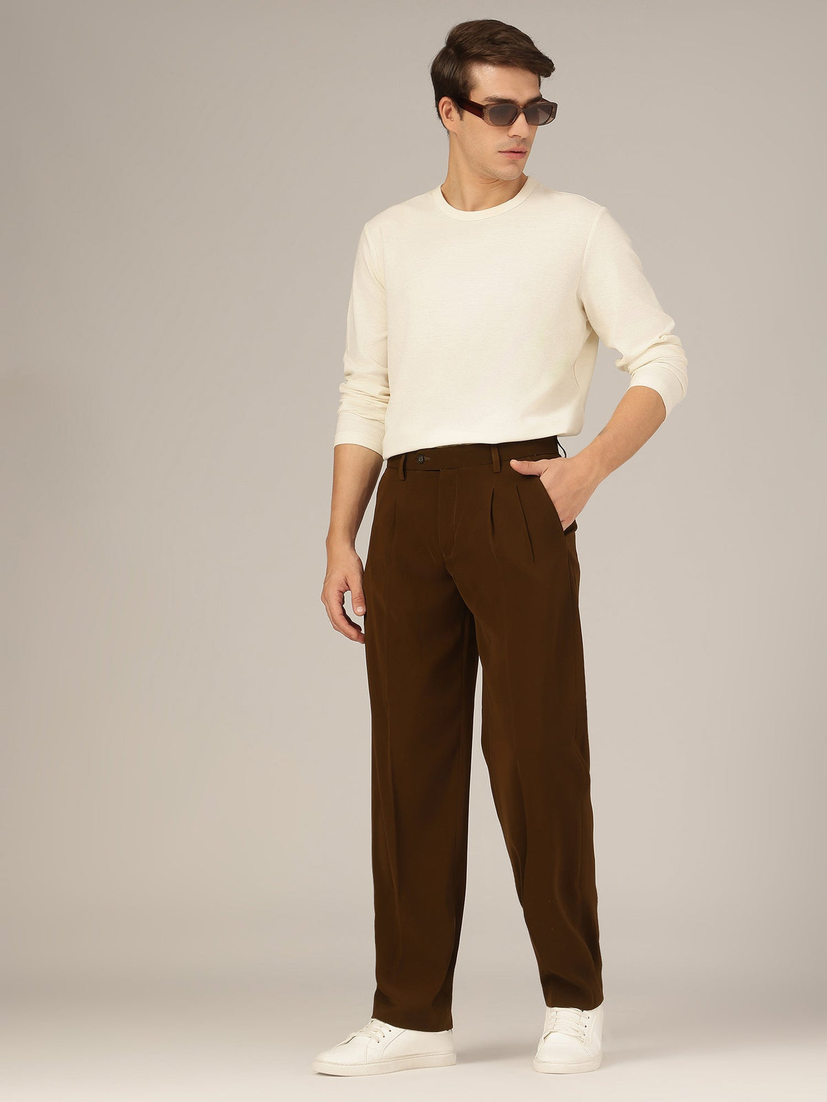 Korean Double Pleated Baggy Trouser