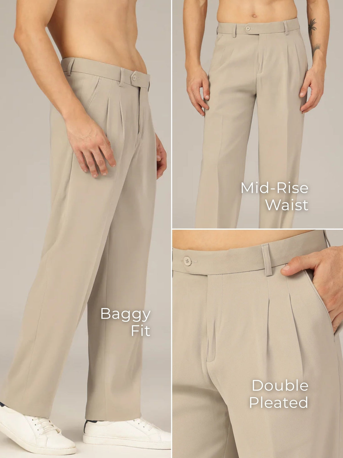 Korean Double Pleated Baggy Trouser