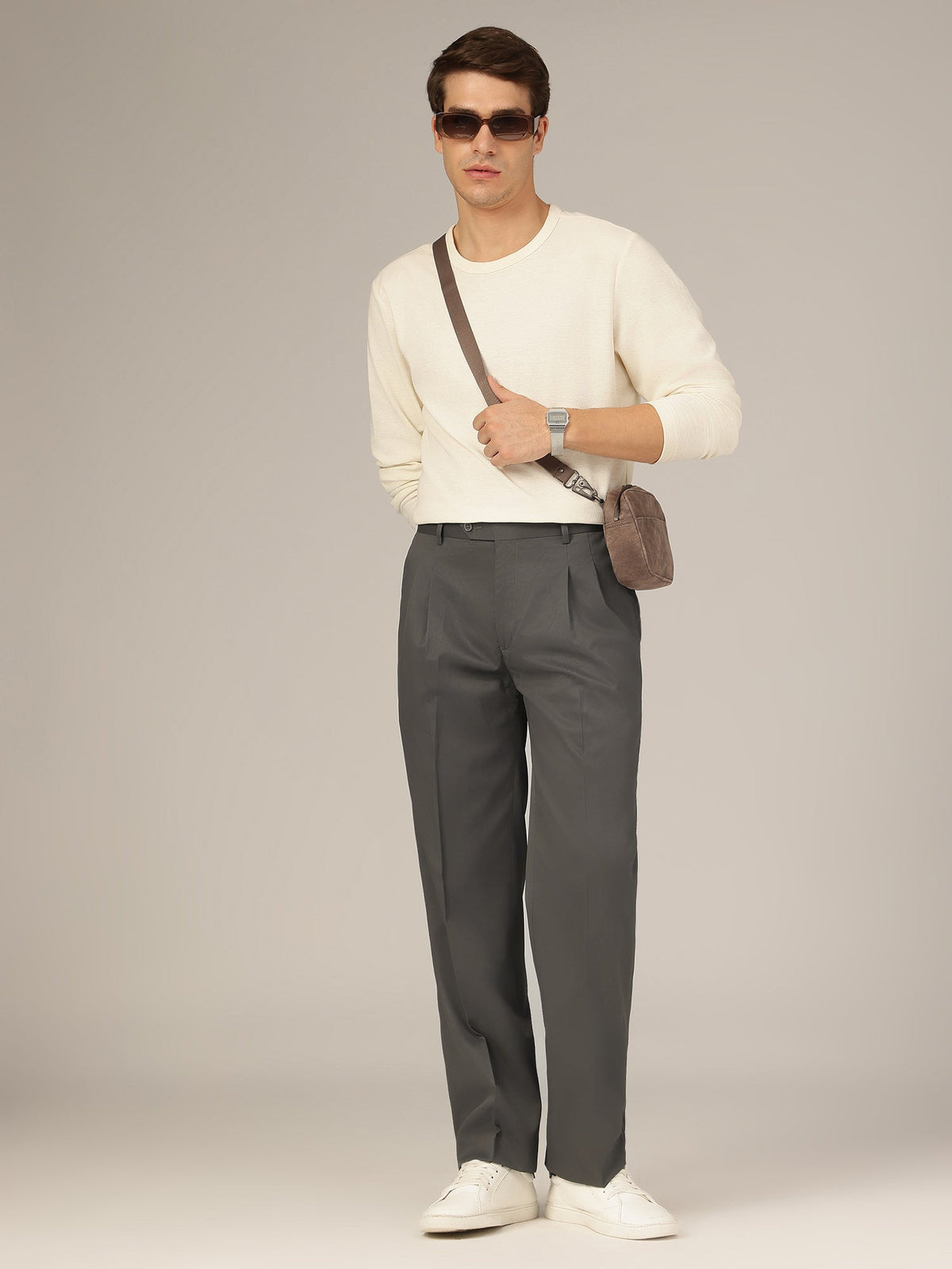 Korean Double Pleated Baggy Trouser